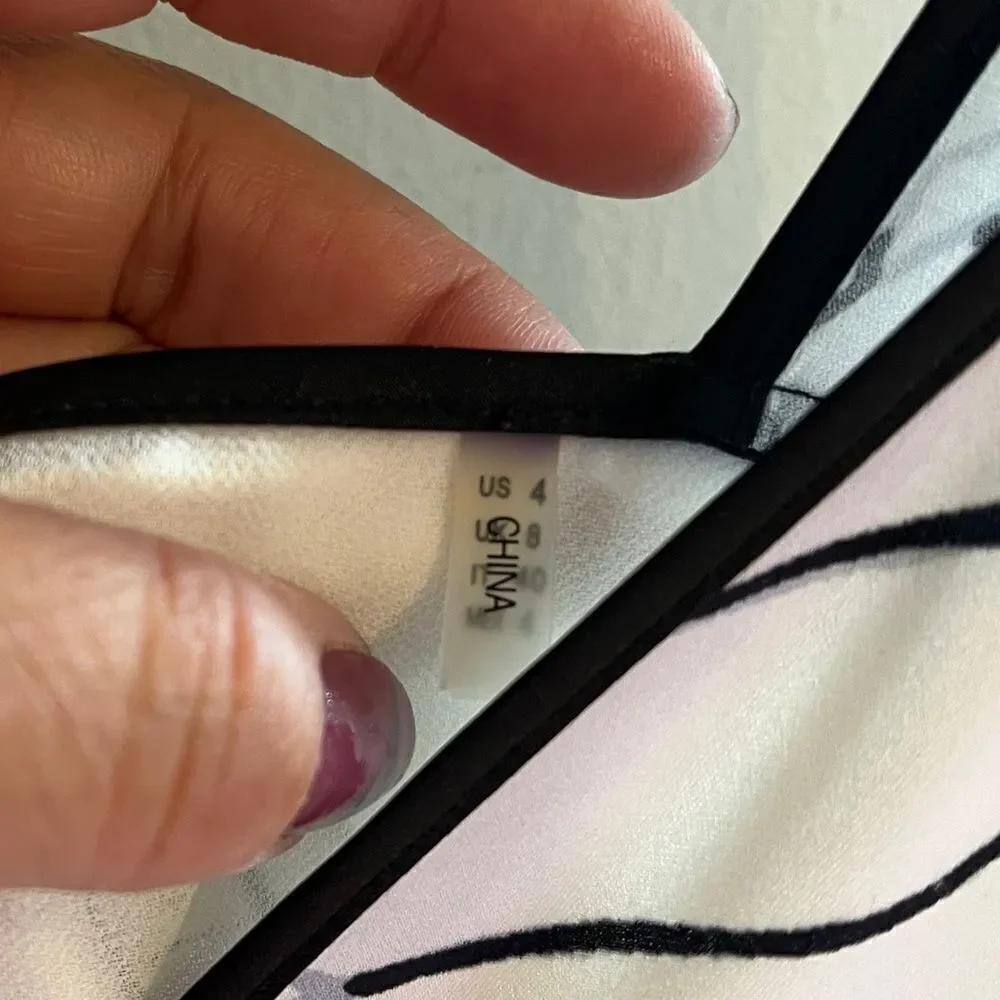 Elie Tahari Seldana Abstract-Print 100% Silk Slip Dress US 4 - Picture 6 of 9